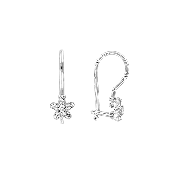 Серьги, серебро 925°, фианит, французкая застежка, 15 мм