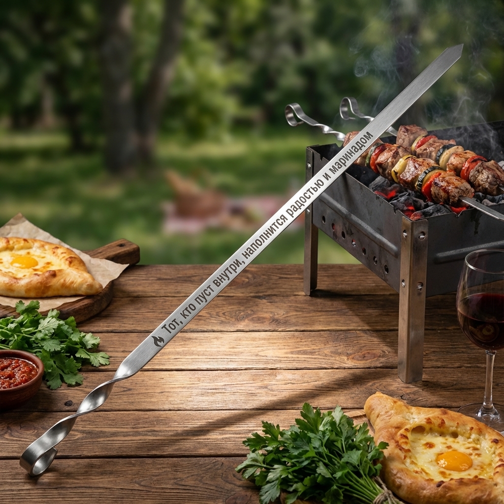 Set aus 12 Spießen, 50 cm, mit Gravur - Gastronomische Quest