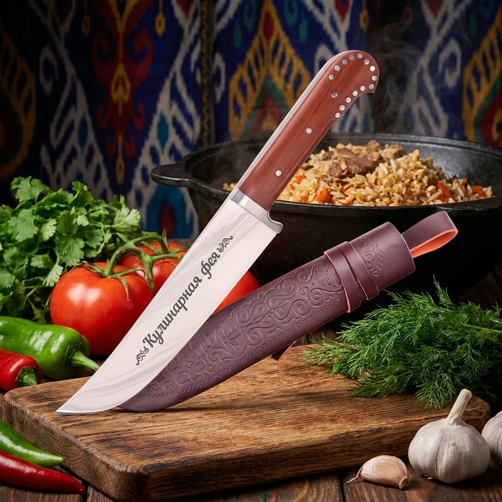 Usbekischer Messer Pchak, 29 cm mit Gravur G016 - Kulinarnaya feya