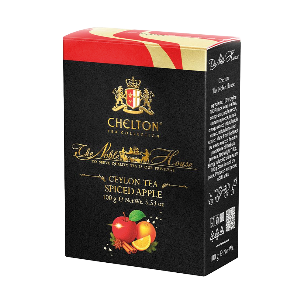 Schwarzer Tee - The Noble House Würziger Apfel Premium Chelton, mit würzigem Apfel, loser, 100 g